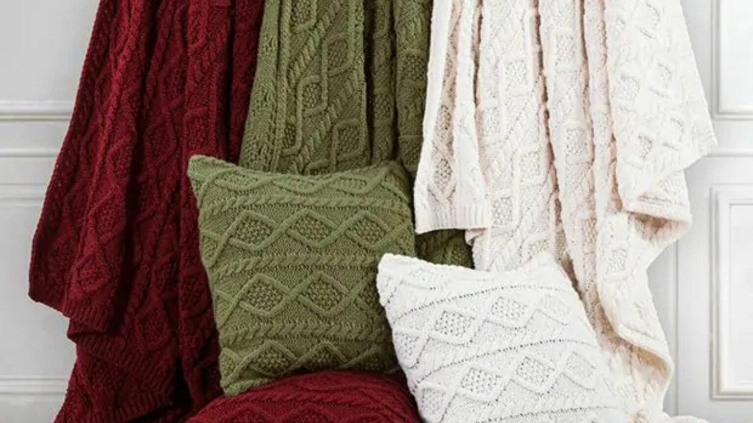 Soft Cable Knit Throw Blanket