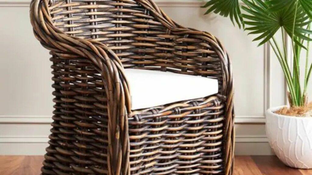 Woven Wicker Club Chair