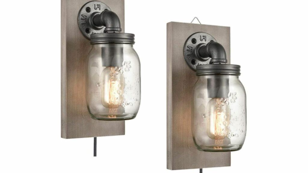 Farmhouse Mason Jar Wall Sconces-Edison Bulb Lamps