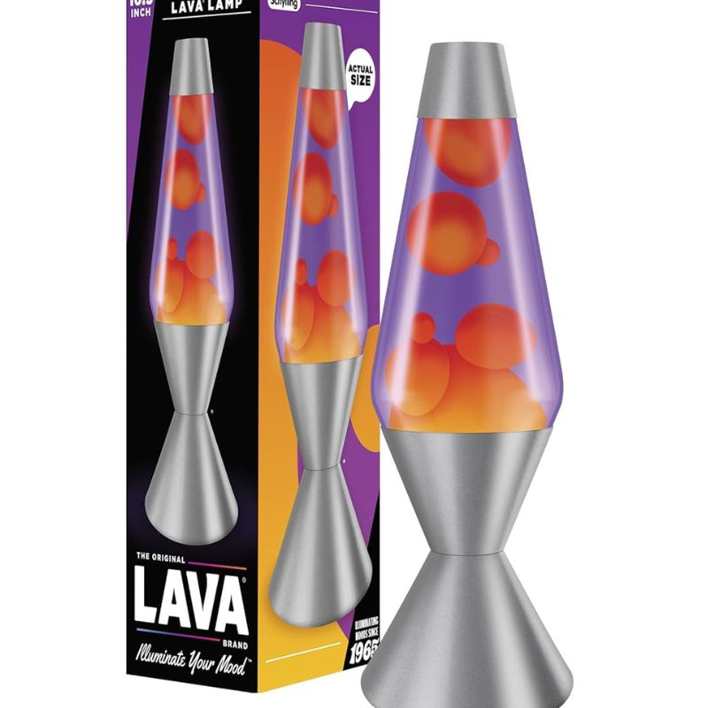 LAVA The Original Lamp - Large 52oz 16.3 - Vivid Twilight - Classic Liquid Motion Lamp - Orange and Purple Liquid