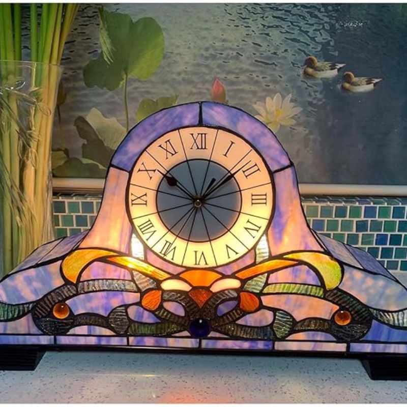 Room Bedside Home Decoration, Night Light with Quartz Watch Inside (Blue) Visit the Bieye Store