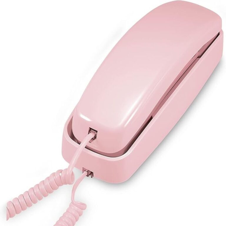 AT&T TRIMLINE 210 Corded Home Phone, No AC Power Required, Improved Easy-wall-mount, Lighted Big Button Keypad