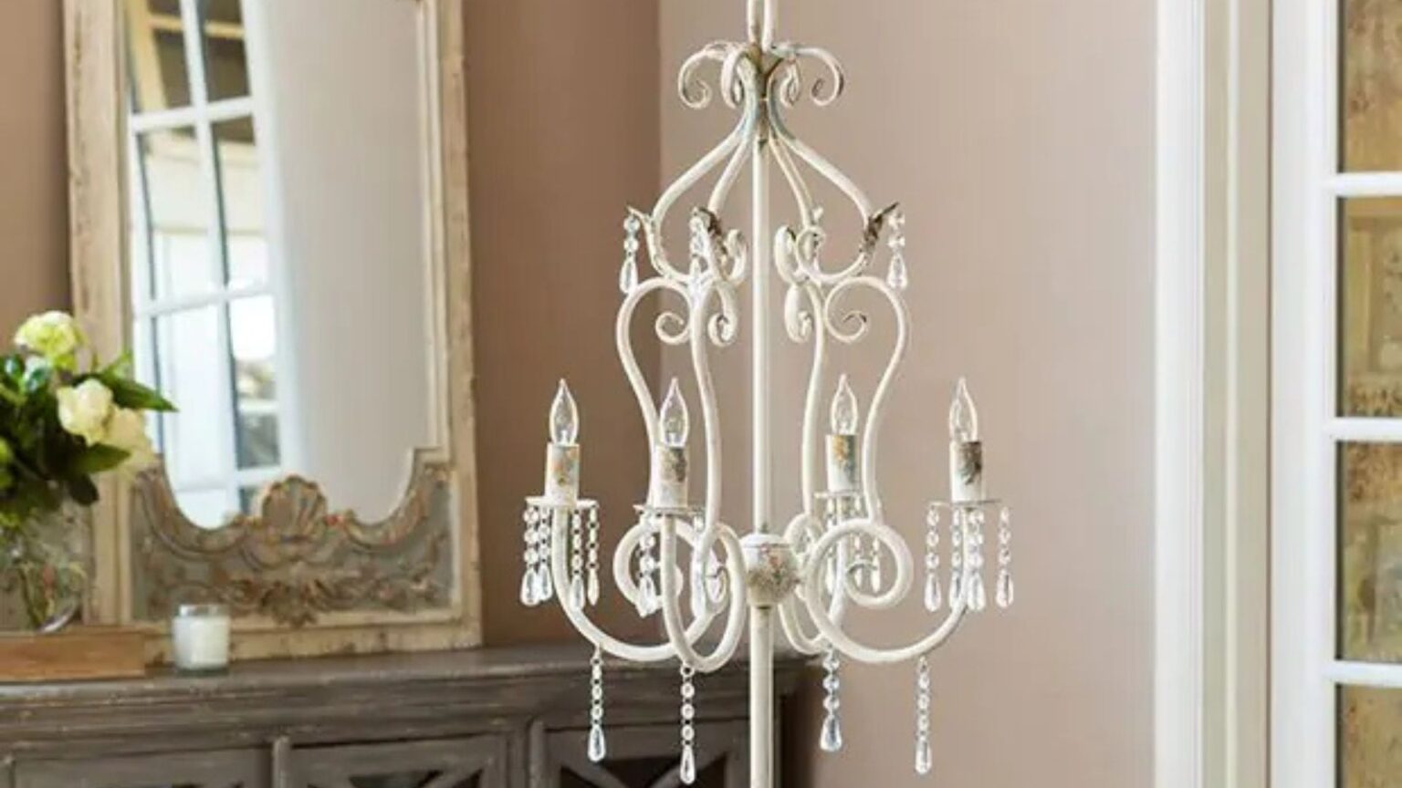 Dripping Crystals Tabletop Chandelier