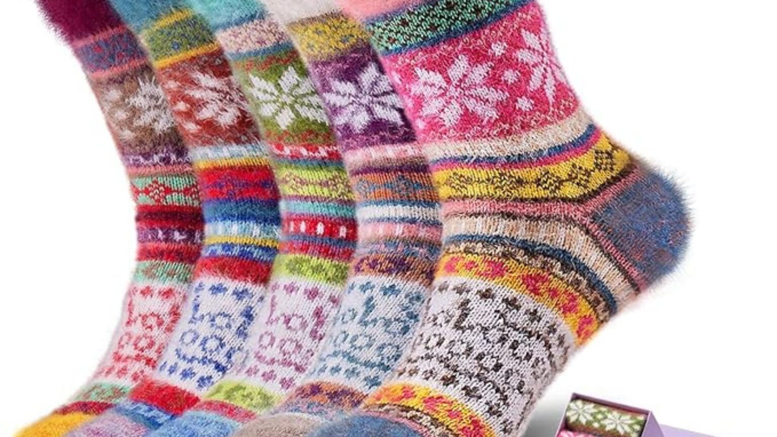 ICEIVY 5 Pair Fuzzy Cozy Socks for Women—Warm, Comfy, Soft, Casual Home Sleep Winter Wool Socks