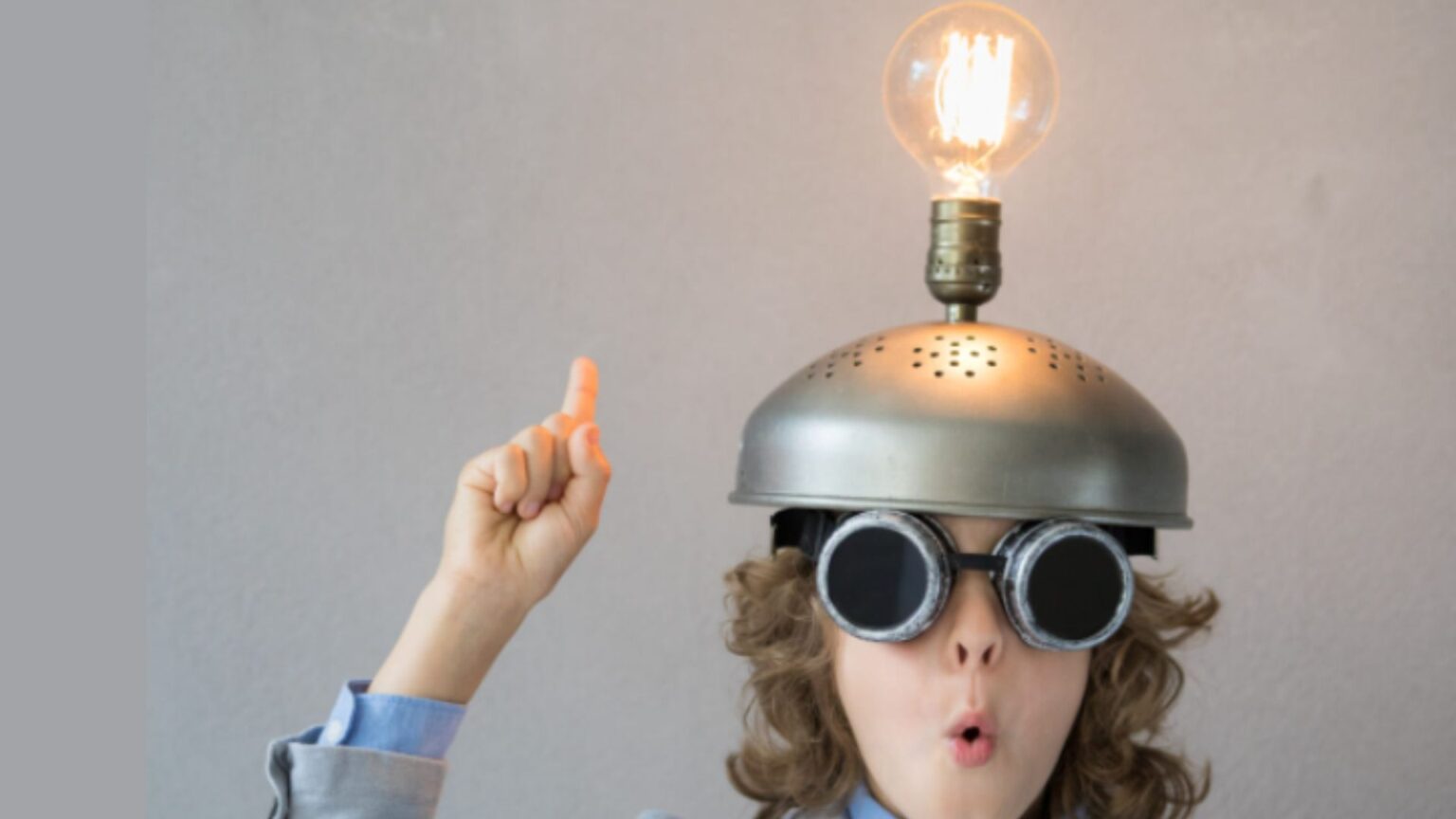 Smart, Funny Little Boy Thinking of Nostalgic Toys