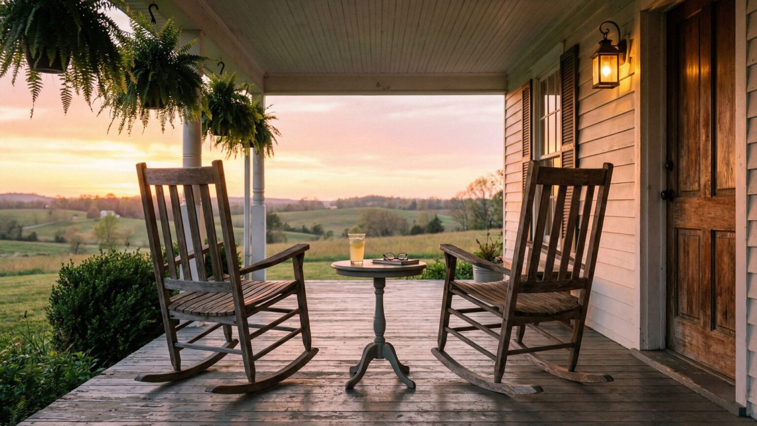Two Vintage Porch-Style Rocking Chairs