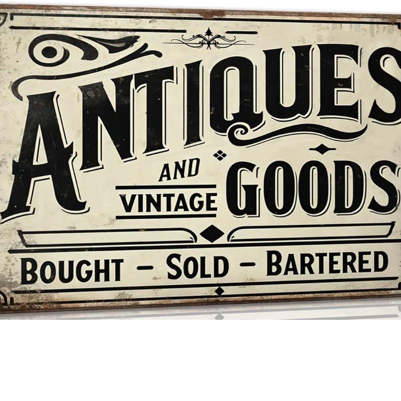 Generic Antiques and Vintage Goods Metal Tin Sign Bar Cafe