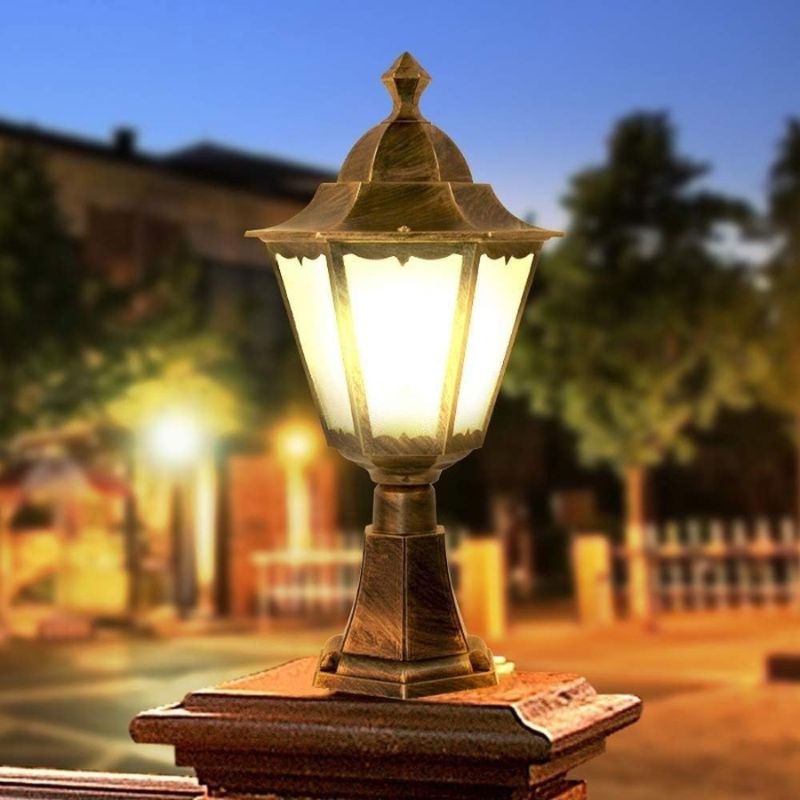 Vintage European Retro Waterproof Glass Column Lamp - Antique Lantern