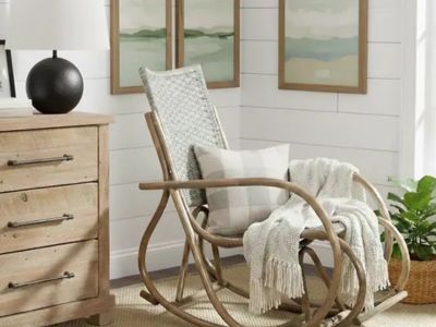 Rustic Wooden Rocker for Farmhouse Porch