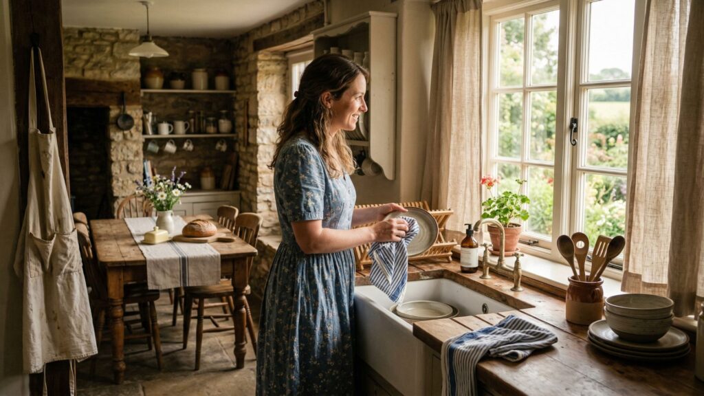 Simple Textiles That Show Farmhouse Kitchen Decor