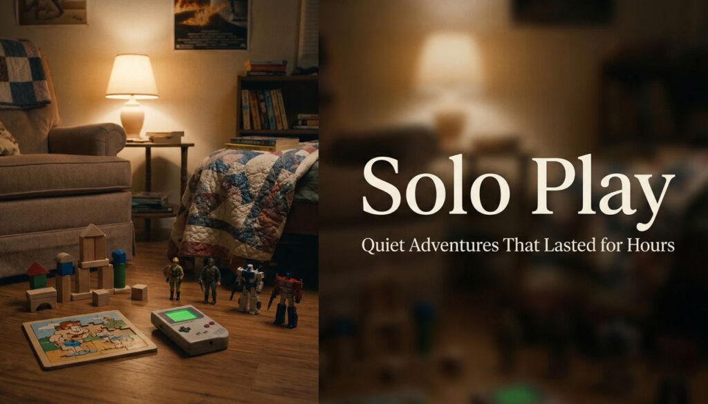 child focused on building or playing with toys alone in a quiet room with soft lighting