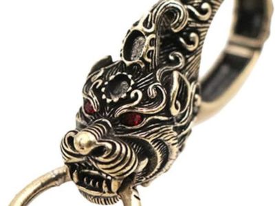 Vintage Brass Keychain Brass Dragon Design Swivel Snap Hook Handmade Key Chain Keyring Carabiner Clip Bottle Opener