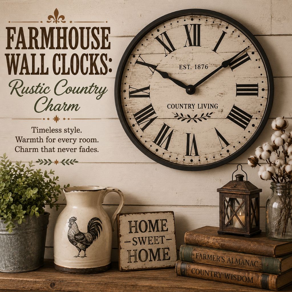 Farmhouse Wall ClocksRustic Country Charm.