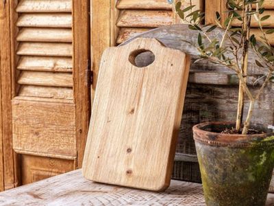 Reclaimed wood kitchen wall display board with rustic farmhouse finish