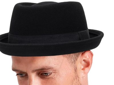 1920s Porkpie-Hat Boater Fedora for Men - Wool Felt Bowler Derby Hat