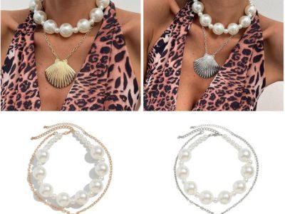 2pcs Quality Vintage Vintage Pearls Necklace Set for Women Featuring Sturdy Alloy and Natural Pearls for Elegant
