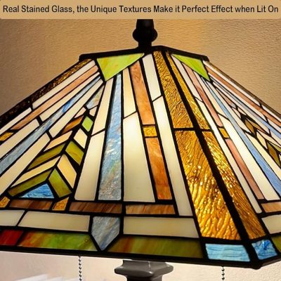 Tiffany Table Lamp 16" Wide Handmade Stained Glass Lamp Shade