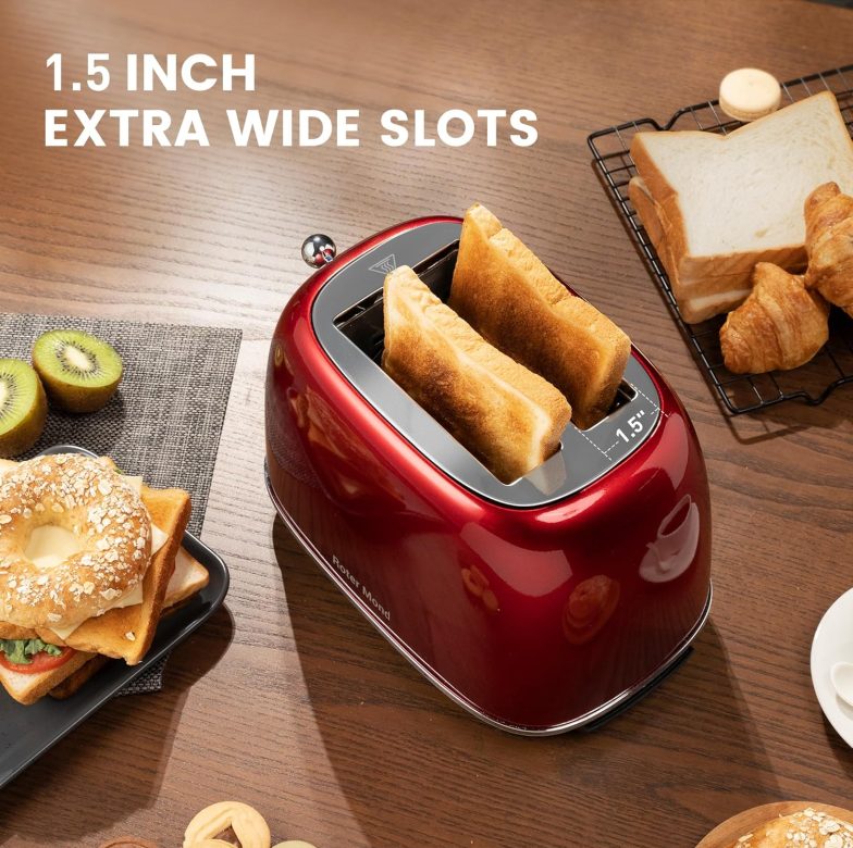 2 Slice Toaster Retro Stainless Steel