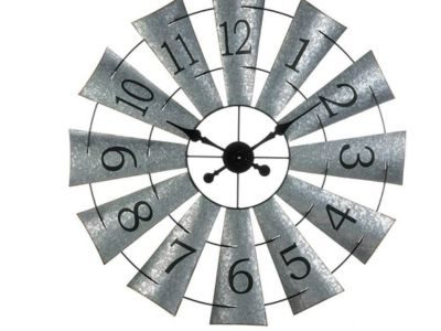 Accent Plus Galvanized Windmill Wall Clock