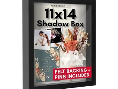 Americanflat 11x14 Shadow Box Frame with Shatter-Resistant Glass