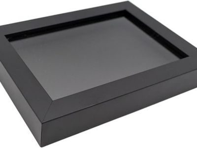 Black 20x24 Wood Shadow Box Display Frame with Black Acid-Free Backing