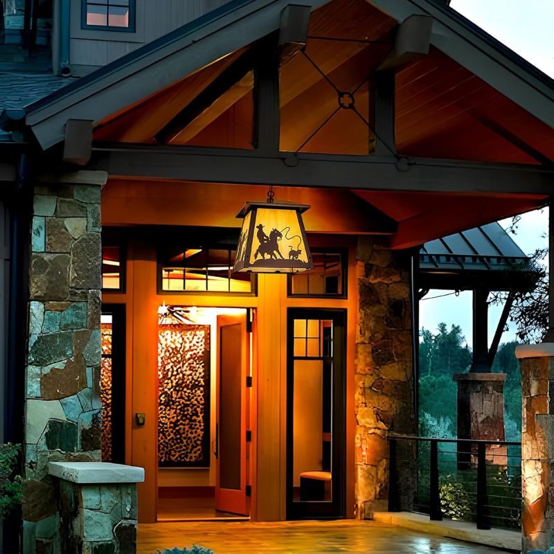 Black Farmhouse Chandelier, 12 Vintage Outdoor Pendant Light Fixture