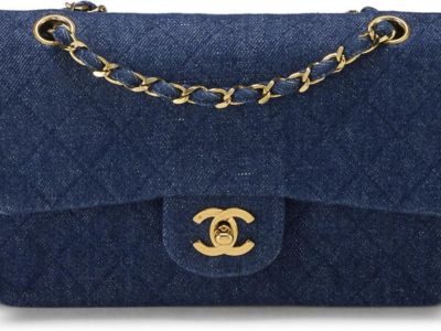 CHANEL Pre-Loved Blue Denim Classic Double Flap Small, Blue