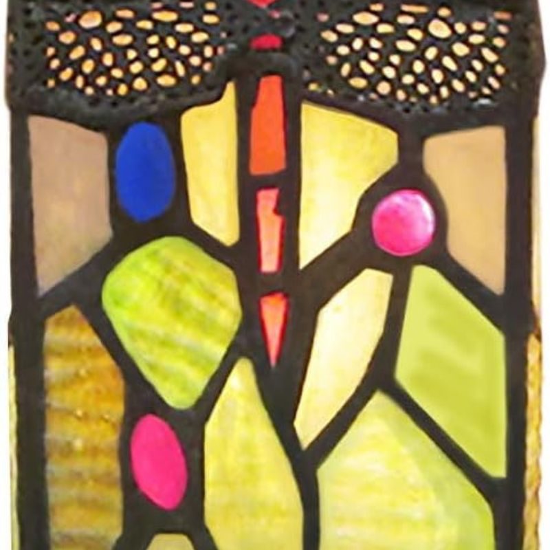 Decorative Stained Glass Night Light - Dragonfly Tiffany Style