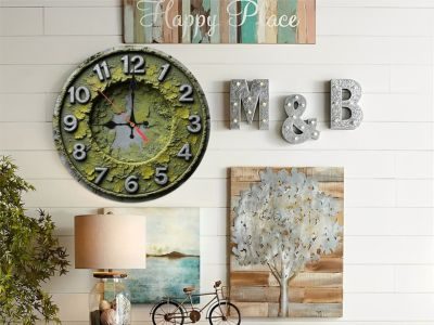 Distressed Metal Wall Clock