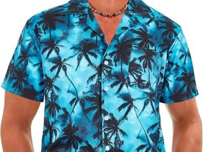 ELETOP Men's Hawaiian Shirts Short-Sleeve Floral Beach Shirts Button-Down Tropical Aloha Vacation Shirts