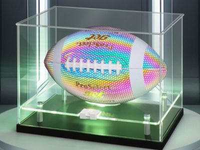 Football Display Case with LED Light—Clear Full-Size Football Case Display Football Display Case with LED Light—Clear Full-Size Football Case Display