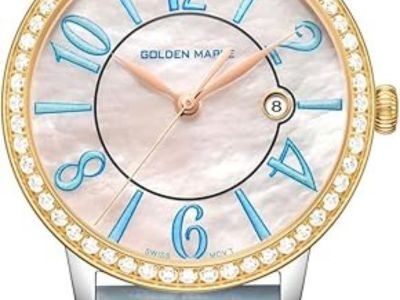 GOLDEN MAPLE Dainty Watches for Women, Mother-of-Pearl Dial and Swiss Quartz Movement