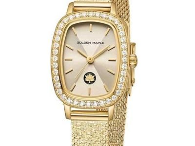 GOLDEN MAPLE Watches for Women, Dainty Gold Watch with Small Stainless Steel Case