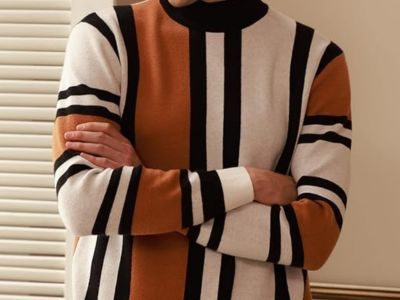 GRACE KARIN Men’s Sweater Turtleneck Striped Pullover Fashion Christmas Sweater GRACE KARIN Men's Sweater Turtleneck Striped Pullover Fashion Christmas Sweater