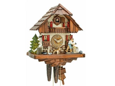 Hekas 9.45" Quartz Black Forest Indoor Cuckoo Clock, Pendulum Motion