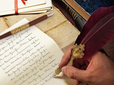 Hethrone Feather Pen and Ink Set - Quill Pens Calligraphy Pen Set Fountain Dip Pen