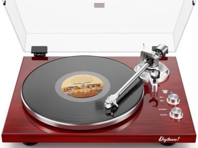 1 by ONE High Fidelity Belt Drive Turntable with walnut finish, our best-value vintage-style record player recommendation.