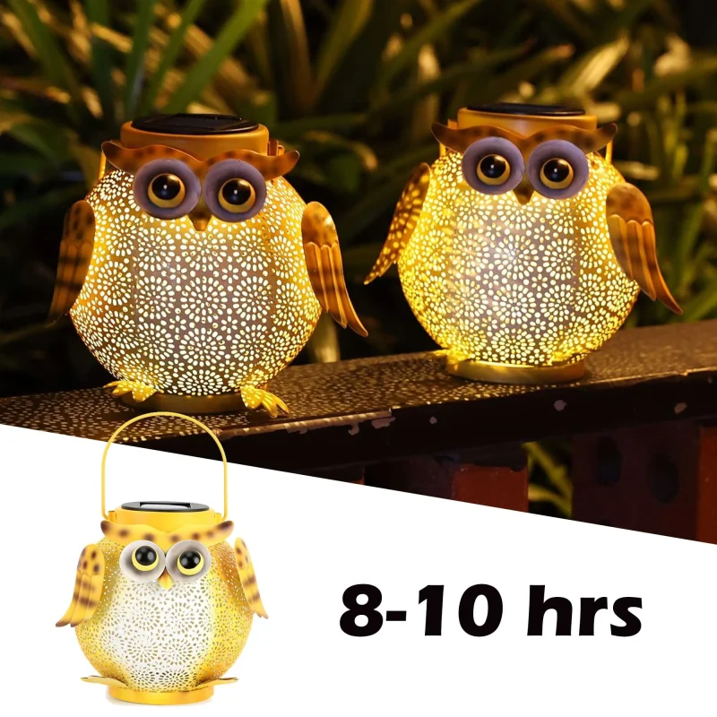 LAVA Solar Lanterns Outdoor Decorative Waterproof Hanging Owl Solar Garden Lights for Patio Yard Walkway Pathway Decor