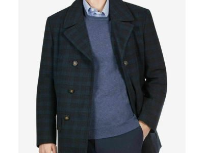 Lauren Ralph Lauren Men’s Wool Blend Double-Breasted Luke Peacoat Green Plaid, 42 Long Lauren Ralph Lauren Men's Wool Blend Double-Breasted Luke Peacoat Green Plaid, 42 Long