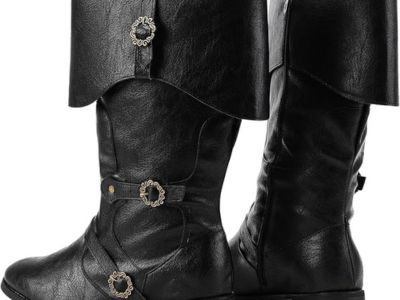 Medieval Viking Boots for Men - Retro Pirate Cosplay Shoes with Zip, Renaissance Gothic