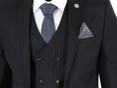 Men 3 Piece Suit Gatsby 1920s Gangster Pinstripe