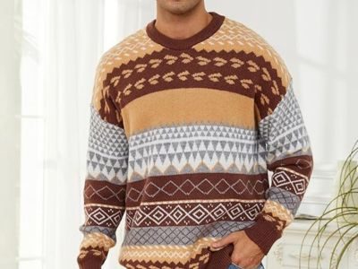 Men’s Knit Sweater Grandpa Vintage Knitted Sweaters Oversized Striped Spring Pullover Casual Long Sleeve Pullovers Men's Knit Sweater Grandpa Vintage Knitted Sweaters Oversized Striped Spring Pullover Casual Long Sleeve Pullovers