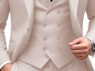 Men's Suit Slim Fit 3-Piece Double-Breasted Suit Men Formal Tuxedo Set