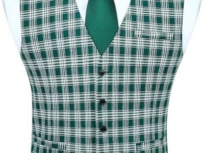 Men’s Suit Vest Plaid Dress Vest for Men Slim Fit Formal Business Waistcoat T Men's Suit Vest Plaid Dress Vest for Men Slim Fit Formal Business Waistcoat T