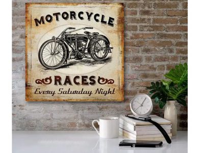 Motorcycle Races Canvas Wall Art