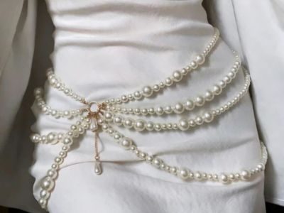 Multi-Layer Pearl Teardrop Pendant Waist Chain