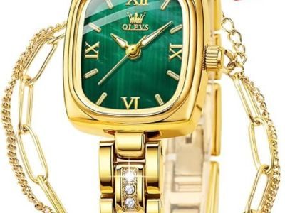OLEVS Gold Watches Women Diamond Square Elegant Ladies Dress