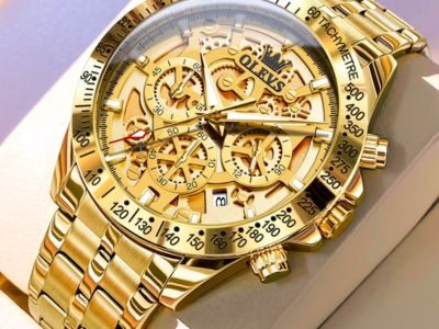 OLEVS Watches for Men Waterproof Luxury Dress Analog Quartz Chronograph Fashion Gold Plated Stainless Steel OLEVS Watches for Men Waterproof Luxury Dress Analog Quartz Chronograph Fashion Gold Plated Stainless Steel