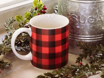 Our Buffalo Check Coffee Mug will bring classic farmhouse character to your kitchen