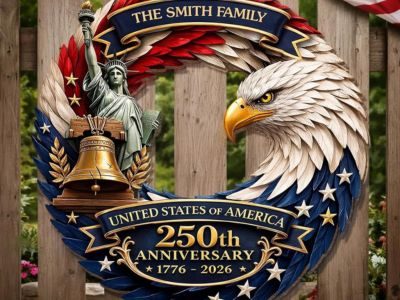 Personalized Patriotic Door Hanger